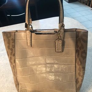 Coach Madison Ocelot Croc Leather Tote